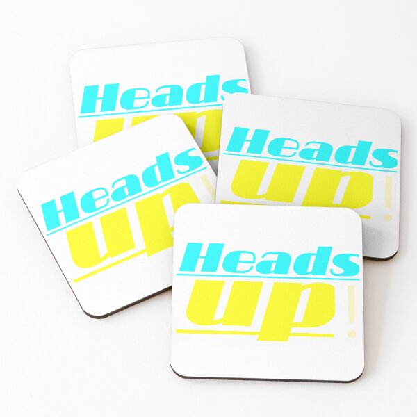 Item preview, Heads Up! Bold Yellow Blue Typography Warning Graphic - Funny Sticker & T-Shirt Design designed and sold by Faali950.