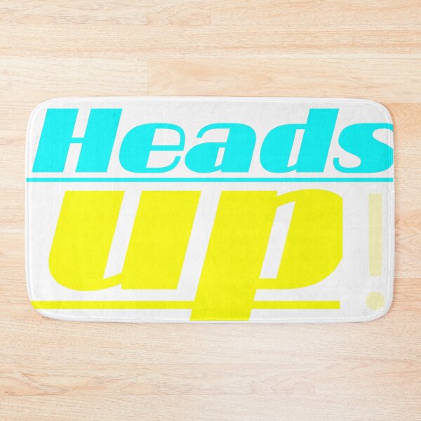 Item preview, Heads Up! Bold Yellow Blue Typography Warning Graphic - Funny Sticker & T-Shirt Design designed and sold by Faali950.