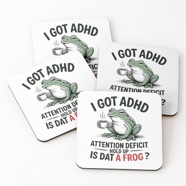 Item preview, Funny Frog Drinking Coffee - Autism Autistic Frog Lover I Got ADHD Neurodiversity designed and sold by ZACK ART.
