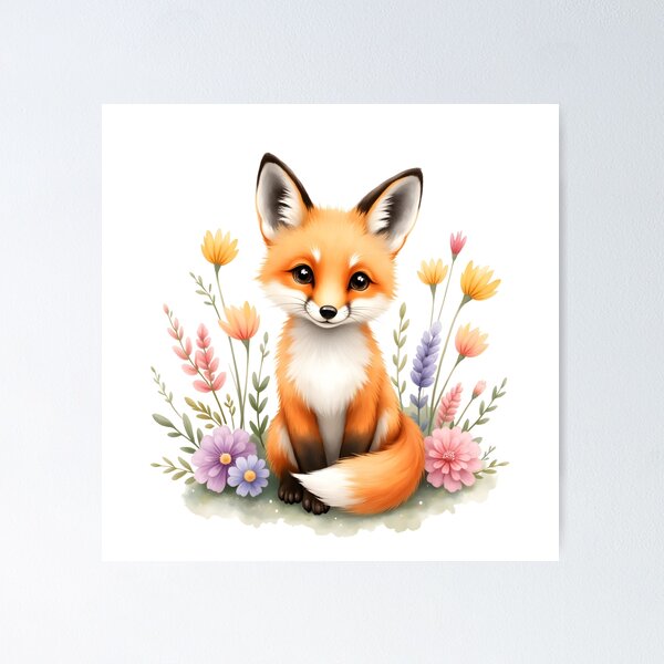 Item preview, Dreamy Floral Fox designed and sold by Kuky Studio.
