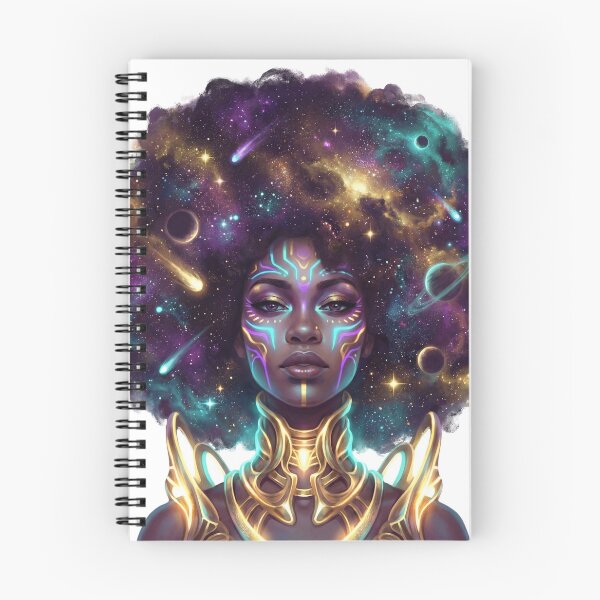 Item preview, Afro-Futurist Queen Galaxy Hair Gold Jewelry designed and sold by Everyday Epics.