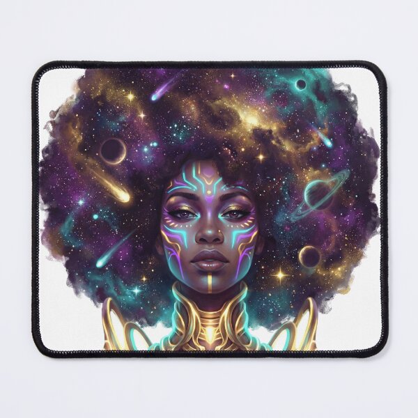 Item preview, Afro-Futurist Queen Galaxy Hair Gold Jewelry designed and sold by Everyday Epics.