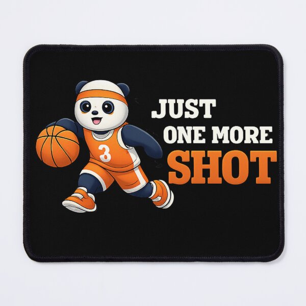 Item preview, Just One More Shot Panda – Cute Basketball Panda Illustration with Motivational Text designed and sold by affiliatevera10.
