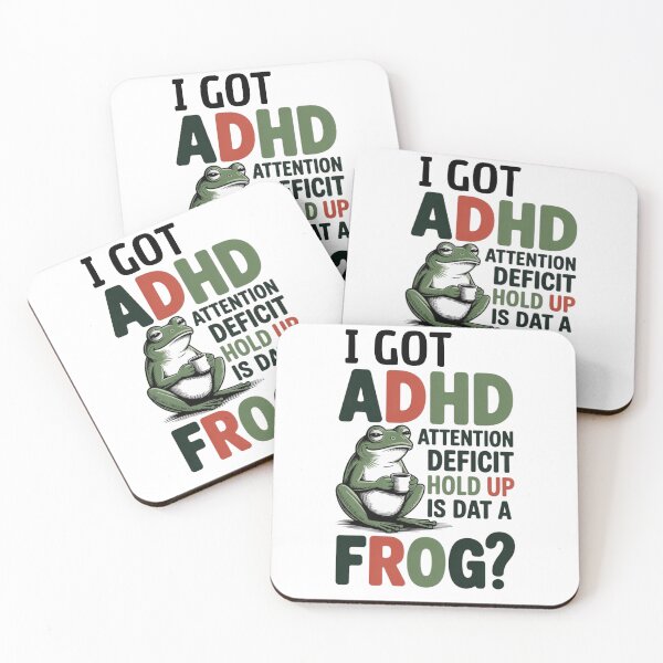 Item preview, Funny Frog Drinking Coffee - Autism Autistic Frog Lover I Got ADHD Neurodiversity designed and sold by ZACK ART.