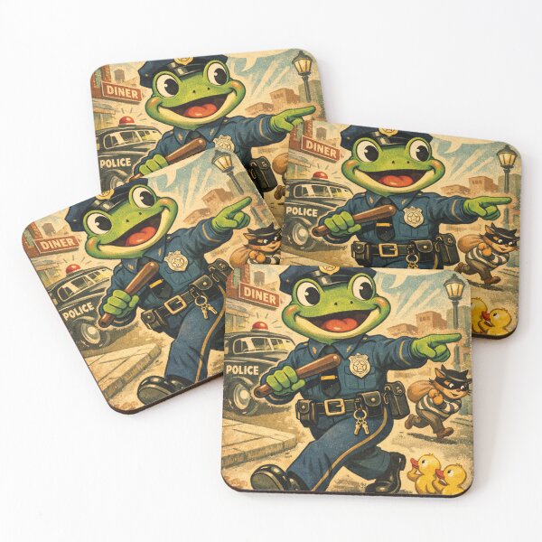 Item preview, Funny frog, beware the police! designed and sold by Mauswohn.