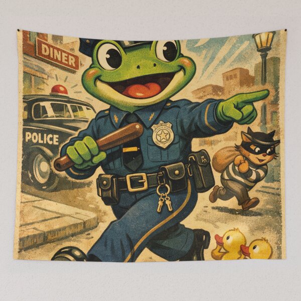 Item preview, Funny frog, beware the police! designed and sold by Mauswohn.