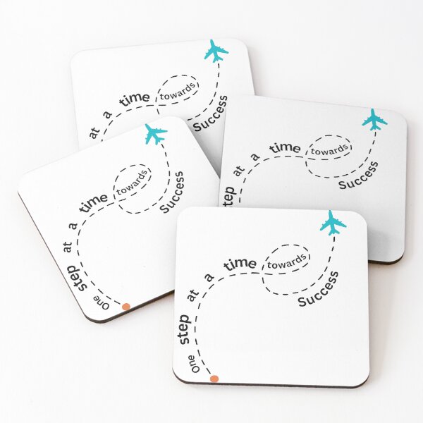 Item preview, One Step at a Time Towards Success – Airplane Journey Motivation Design designed and sold by curlmuse.