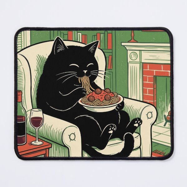 Item preview, More Spaghetti Less Upsetti Funny Cat designed and sold by Gourmet Neko Art | .