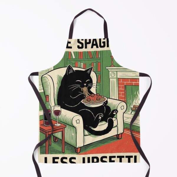 Item preview, More Spaghetti Less Upsetti Funny Cat designed and sold by Gourmet Neko Art | .