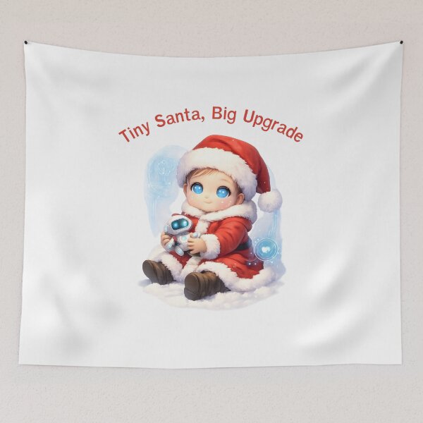 Item preview, Tiny Santa, Big Upgrade | Cute Futuristic Baby & Robot Christmas Art designed and sold by Sitred123.