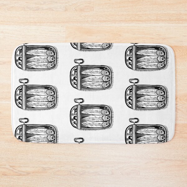 Item preview, Sardines in a Tin, Hard Carved block print designed and sold by KateIvesArt.