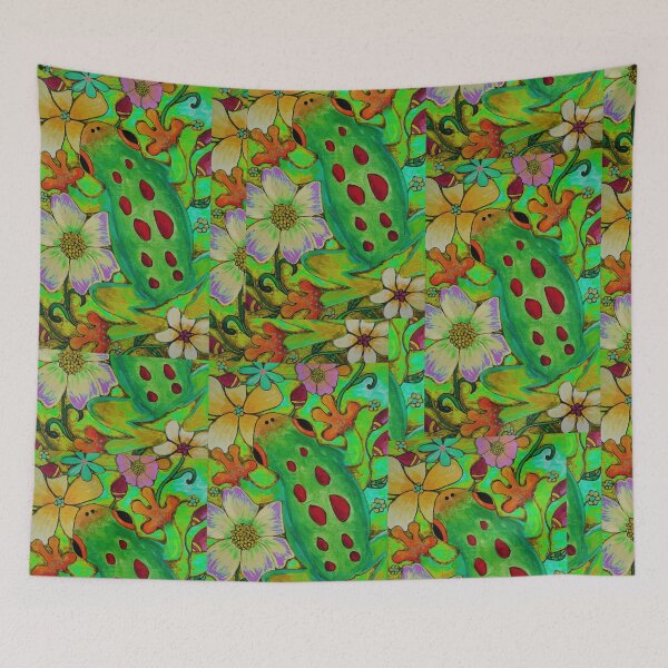 Item preview, Frog Of Fancy Floral Art Green designed and sold by Sharon Cummings Art.