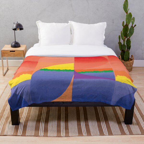 Item preview, Diseño abstracto de atardecer con arcoíris geométrico vibrante designed and sold by Snout & Shout..
