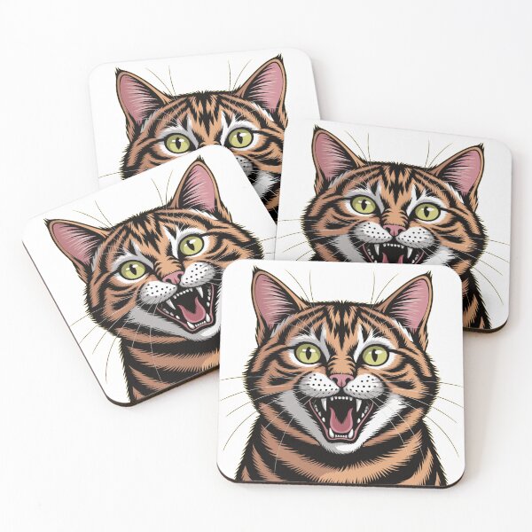 Item preview, Ferocious Tabby Cat Illustration with Green Eyes designed and sold by Royalsticker.