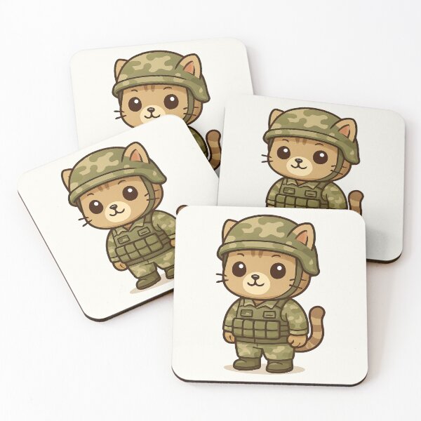 Item preview, Cute Military Cat Cartoon designed and sold by HoopeStylee.