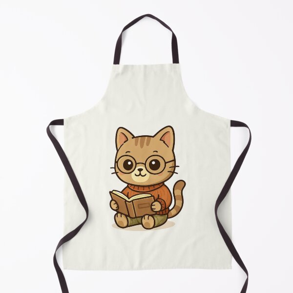 Item preview, Cute Reading Cat Cartoon designed and sold by HoopeStylee.