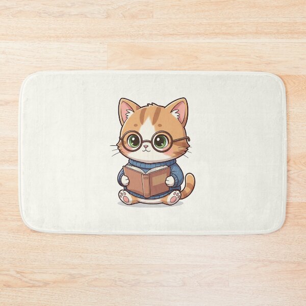 Item preview, Cute Reading Cat Cartoon designed and sold by HoopeStylee.