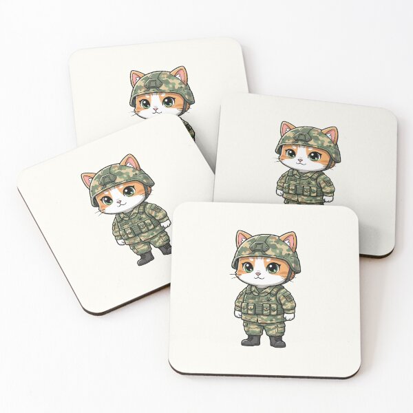 Item preview, Cute Military Cat Cartoon designed and sold by HoopeStylee.