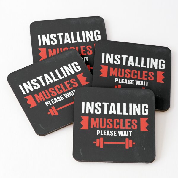 Item preview, Funny Fitness Quote - Installing Muscles Please Wait - Gym Motivation Design for Workout Lovers designed and sold by Bright Nest Studio.