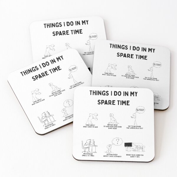Item preview, “Things I Do in My Spare Time” Anxiety designed and sold by Marsh & Lump.