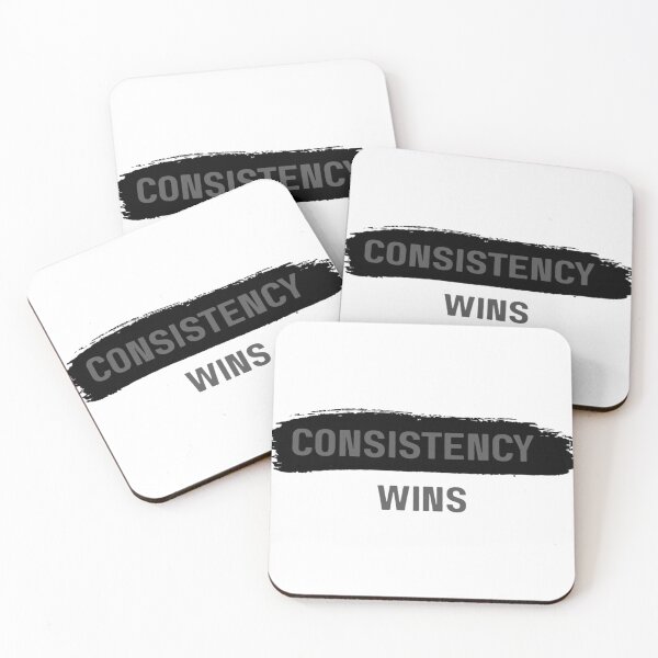 Item preview, Consistency Wins – Minimal Motivation Quote Design designed and sold by TorqueThread.