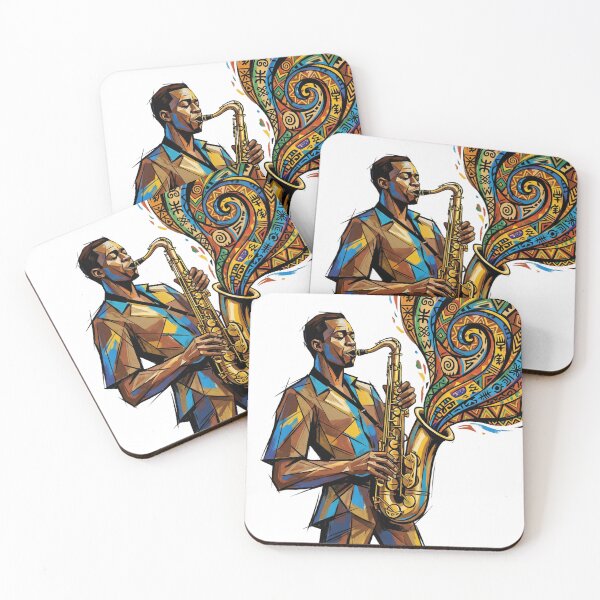 Item preview, African Jazz Saxophone Abstract Art designed and sold by Everyday Epics.