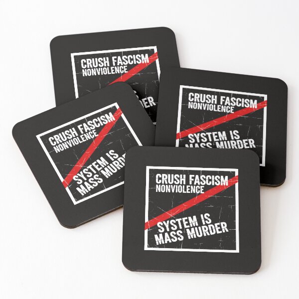 Item preview, Crush Fascism Graphic with Red Slash and System Error Protest Message designed and sold by SplashTastic.