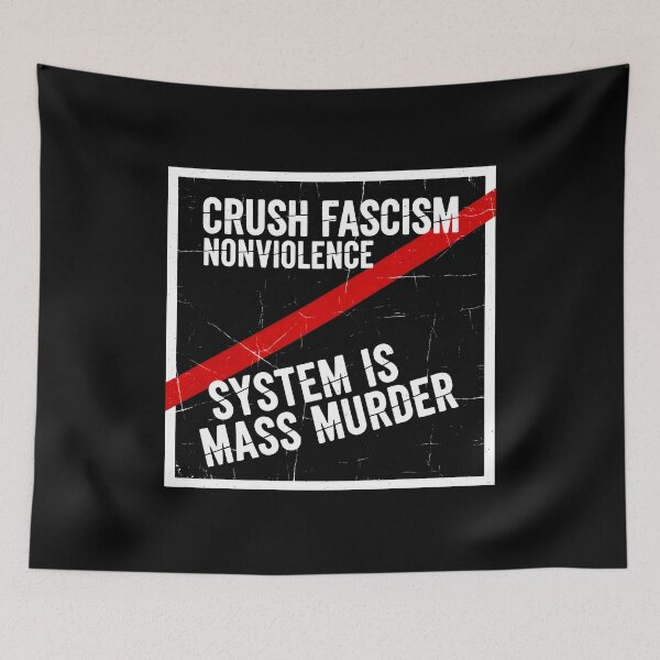 Item preview, Crush Fascism Graphic with Red Slash and System Error Protest Message designed and sold by SplashTastic.