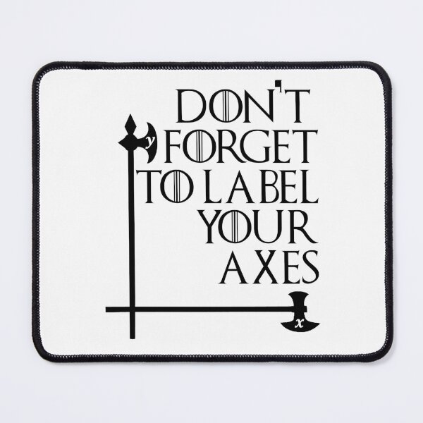 Item preview, Funny Nerdy Don't Forget to Label Your Axes x and y Axe Black Text designed and sold by MathWare MathClips.