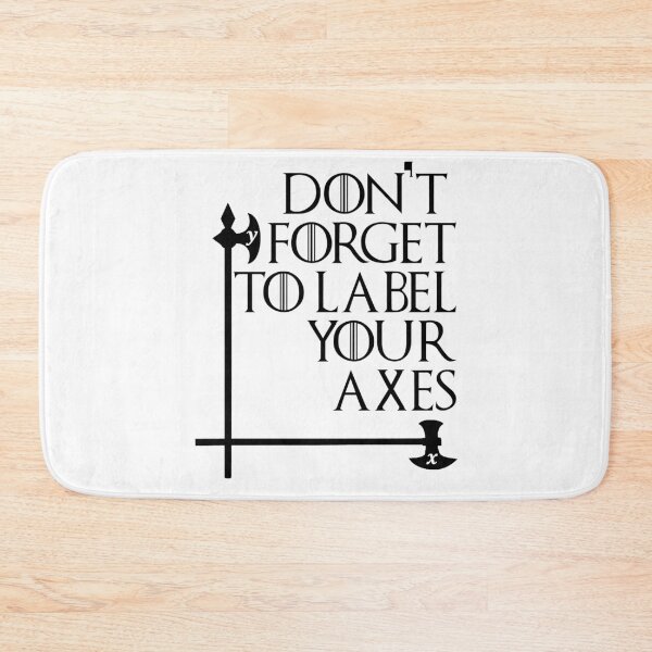 Item preview, Funny Nerdy Don't Forget to Label Your Axes x and y Axe Black Text designed and sold by MathWare MathClips.