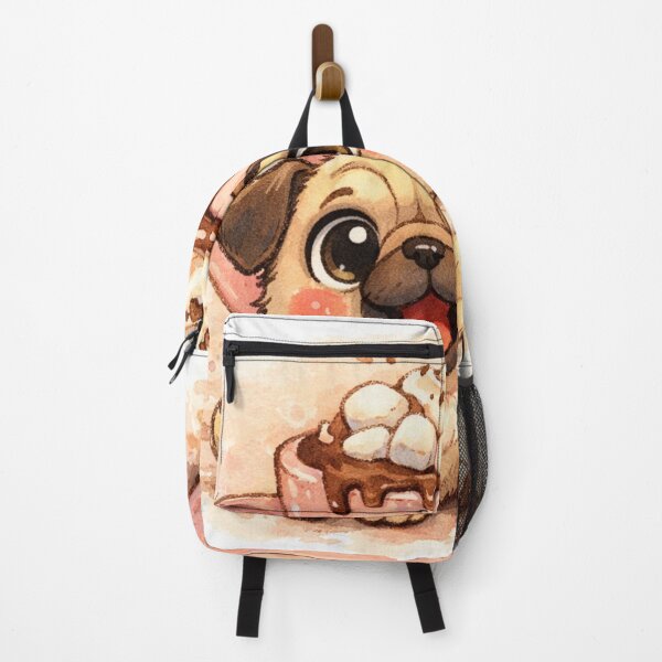 Item preview, Cute Pug with Hot Chocolate – Cozy Winter Mug designed and sold by Darlin8888.