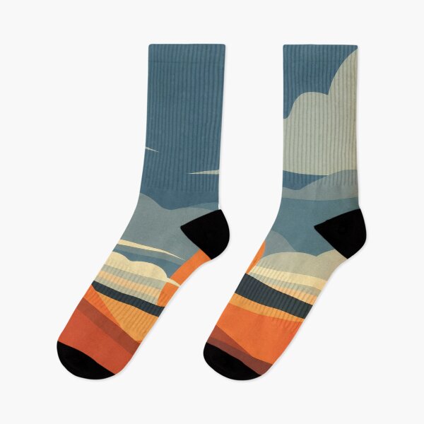 Item preview, Sunset over desert landscape with mountains in the background and clouds in the sky, captured during dusk designed and sold by SpaceartLilu.