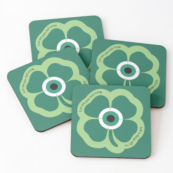 Item preview, Four-leaf clover and evil eye bead designed and sold by snoWorkshop.