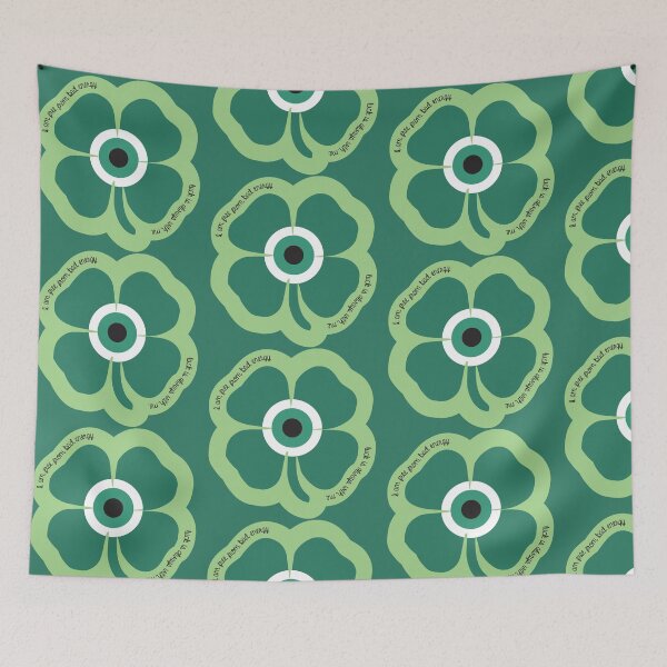 Item preview, Four-leaf clover and evil eye bead designed and sold by snoWorkshop.