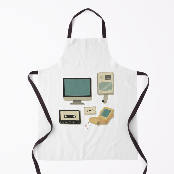 Item preview, Vintage technology collection featuring a monitor, camera, tape, and chair arranged together on a light background designed and sold by SpaceartLilu.