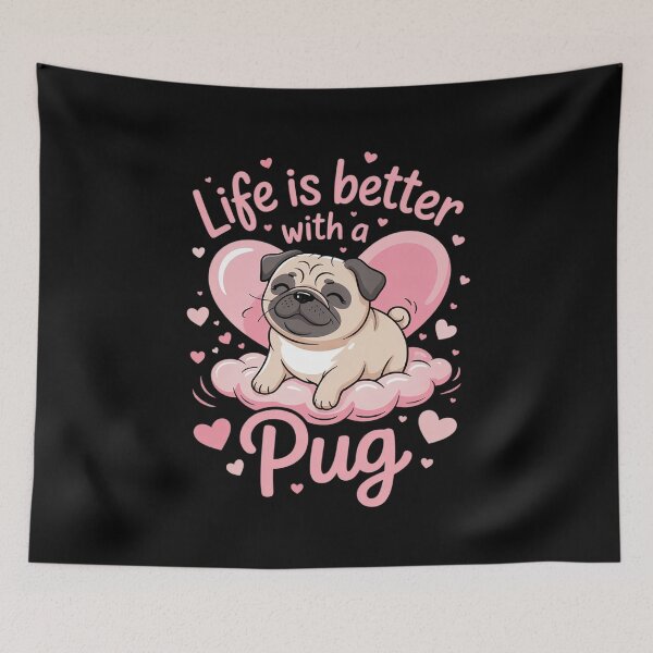Item preview, Womens Life is better with a Pug National Pug Day Pug Mom1  designed and sold by MarryIsMonth.