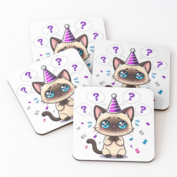 Item preview, Siamese Cat Overthinking New Year Vow Chibi Sarcastic Holiday Funny Cat Design designed and sold by GiftsForge.