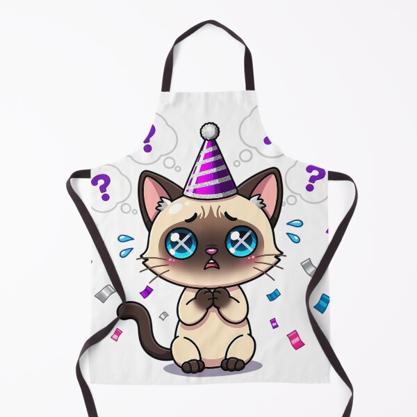 Item preview, Siamese Cat Overthinking New Year Vow Chibi Sarcastic Holiday Funny Cat Design designed and sold by GiftsForge.
