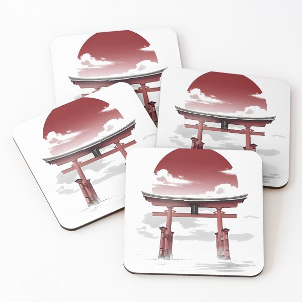Item preview, Japan Flag Japanese Torii Gate Rising Sun Minimalist Art designed and sold by Uglyandcute.