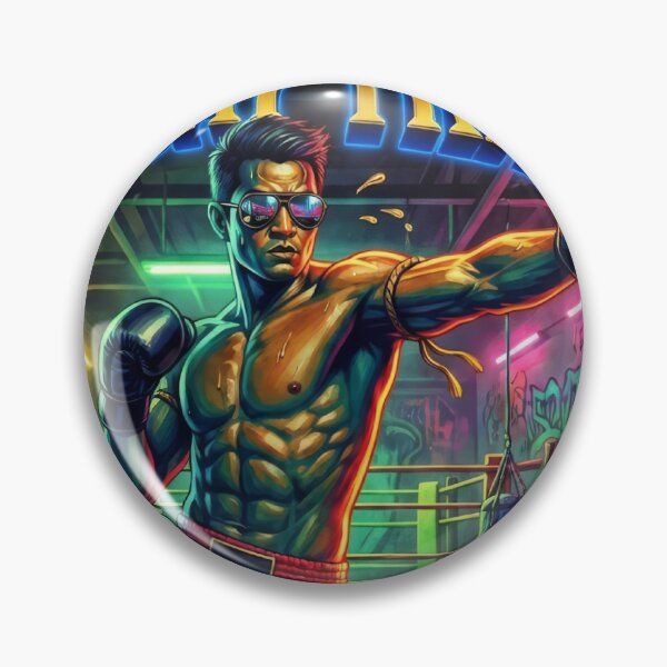 Item preview, Muay Thai Fighter Retro Neon Aesthetic - Thailand Kickboxing designed and sold by Thai-Era-Shop.