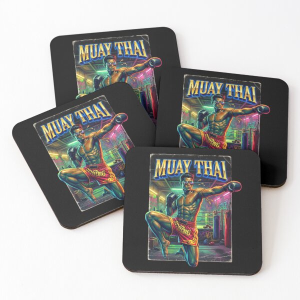 Item preview, Muay Thai Fighter Retro Neon Aesthetic - Thailand Kickboxing designed and sold by Thai-Era-Shop.