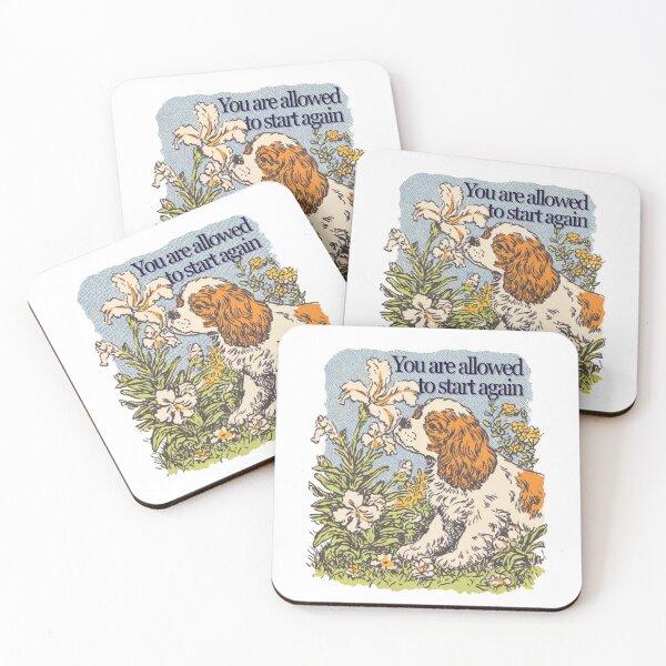 Item preview, Gentle Puppy with Flowers Encouraging Quote Art designed and sold by baucestudio.