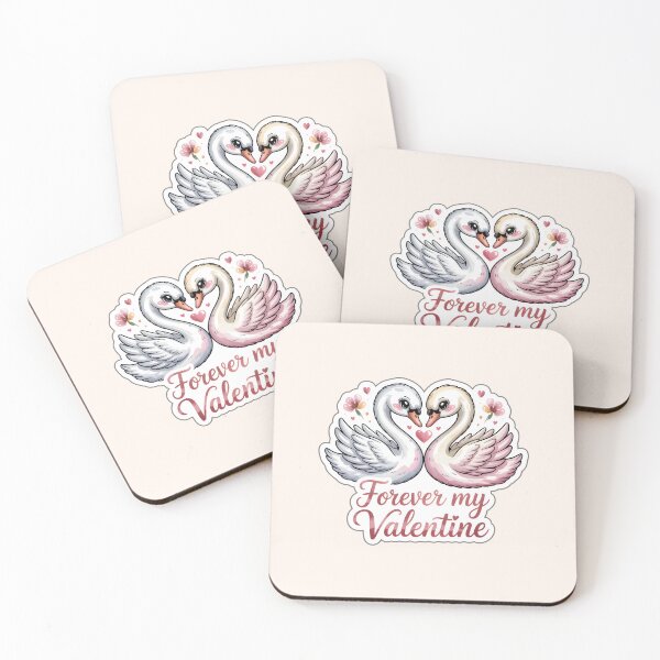 Item preview, Valentine Forever My Valentine Swan Couple Romantic Love Illustration designed and sold by Nuist25.