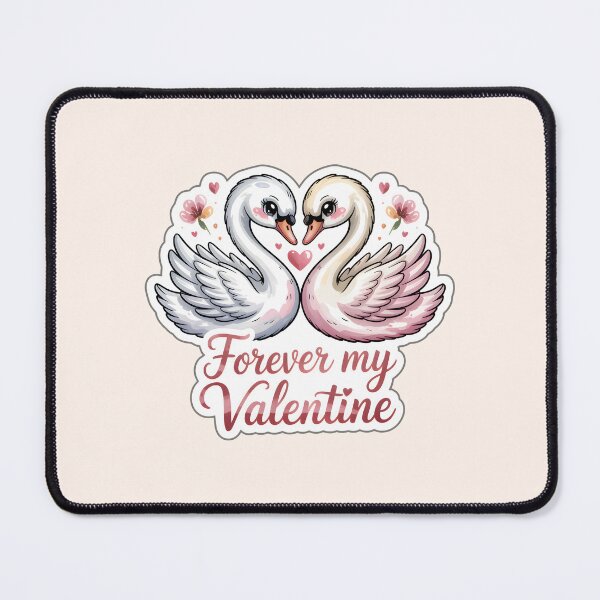 Item preview, Valentine Forever My Valentine Swan Couple Romantic Love Illustration designed and sold by Nuist25.
