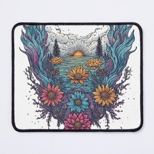 Item preview, Vintage 2026 New Year | Cosmic Nature: Psychedelic Sun & Flowers designed and sold by Mido-artister.