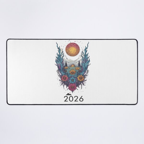 Item preview, Vintage 2026 New Year | Cosmic Nature: Psychedelic Sun & Flowers designed and sold by Mido-artister.