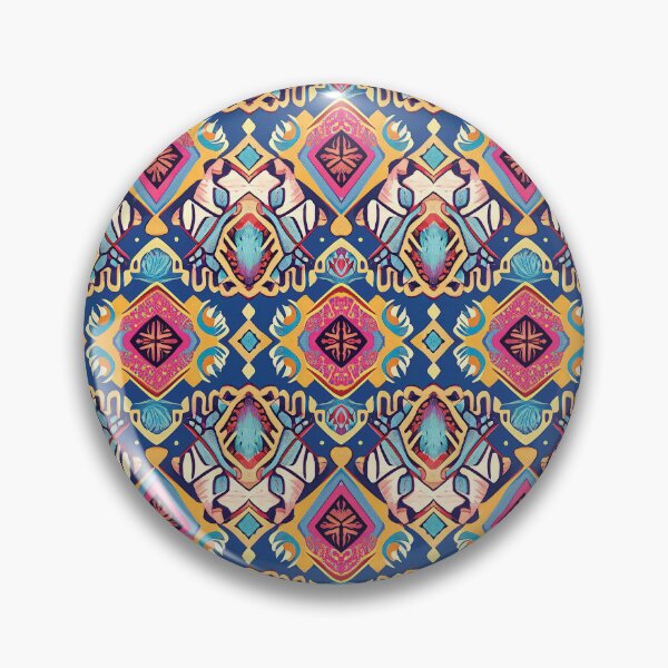 Item preview, Geometric Tribal Pattern in Blue and Pink designed and sold by DuckyRubin.