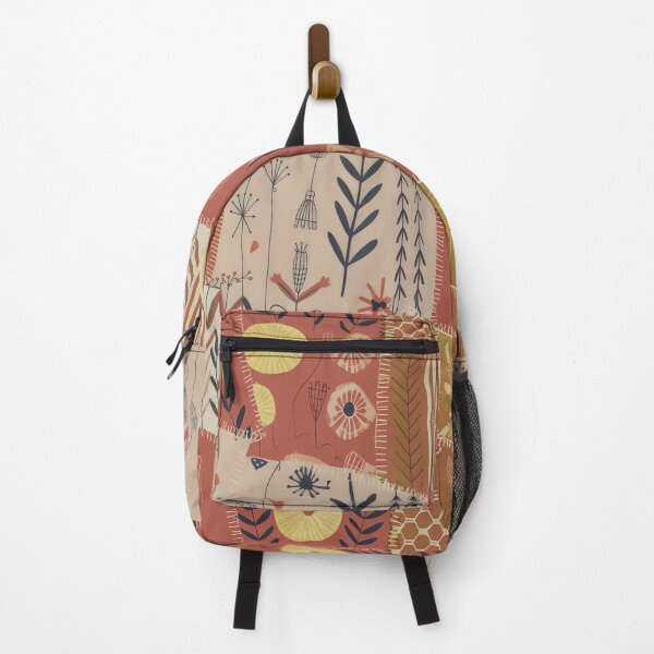 Item preview, Botanical Patchwork Design with Earthy Colors and Abstract Textile Collage designed and sold by SplashTastic.