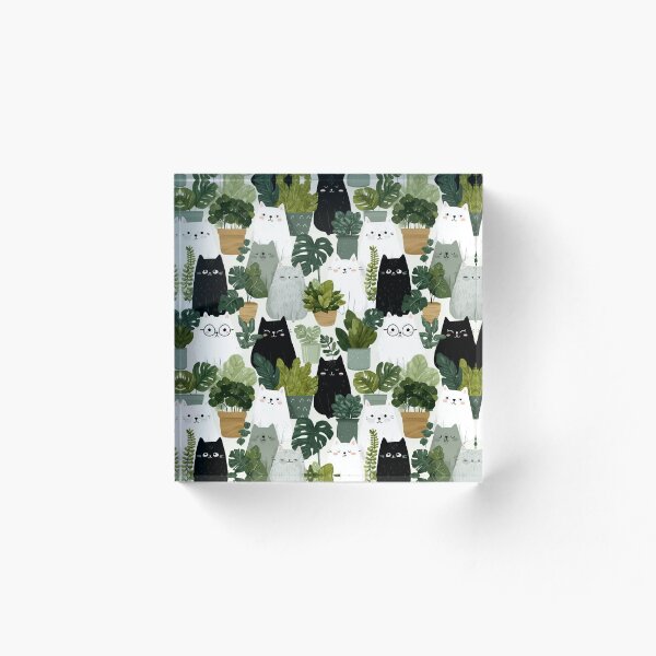 Item preview, Botanical Cat Pattern – Cute Cats with Plants Design     | Cat Lover | botanical | Gift idea  designed and sold by VieUnique.