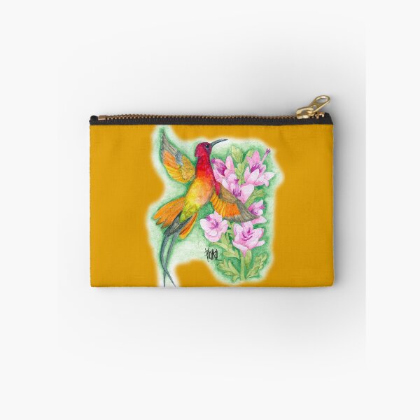 Item preview, Crimson Topaz Hummingbird with Pink Flowers designed and sold by Jesus Vichareli.